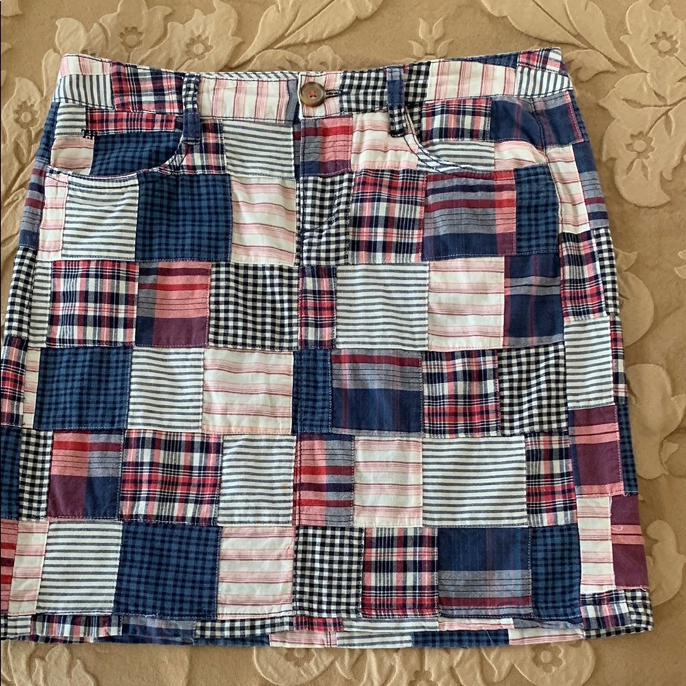 Tommy Hilfiger Blue and Red Pencil Mini Skirt Resort Wear